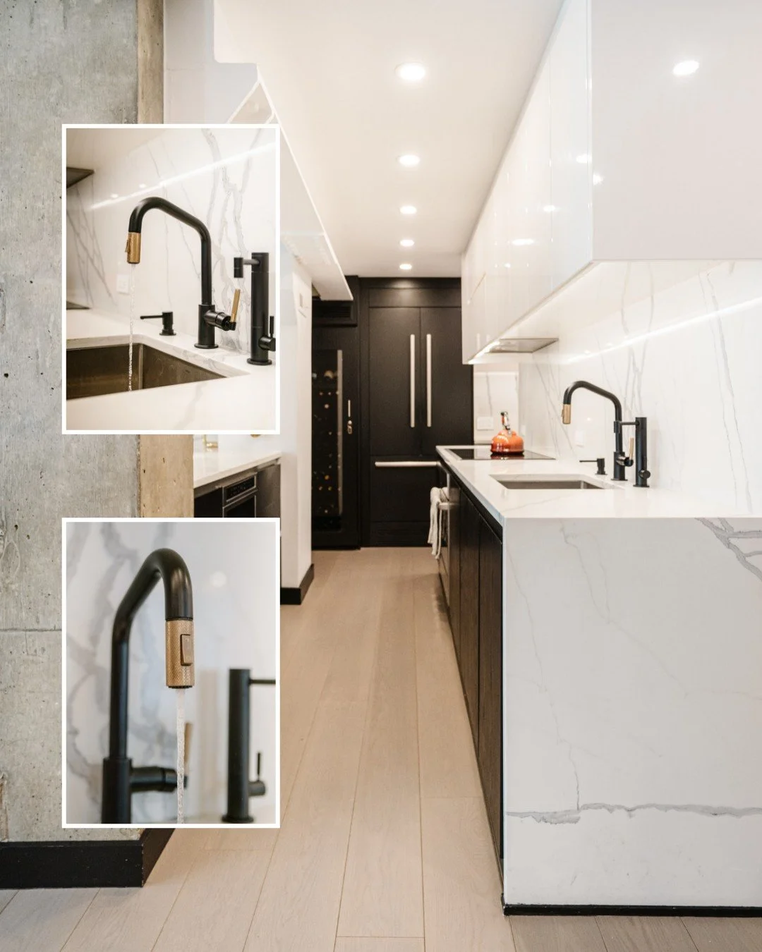 Looking for an easy way to add a little drama to your kitchen or bathroom? Try a BLACK faucet.

Against white or light stone, that dark finish creates instant contrast and adds a crisp, architectural feel without requiring a major renovation.

It&rsq