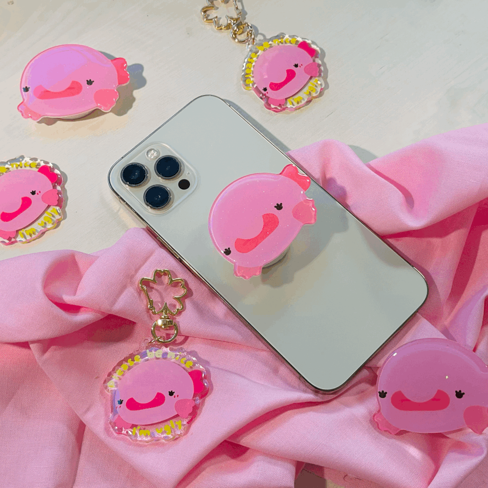  Blobby Bob Blob fish Deep Water Fish Gifts Pink Blobfish  PopSockets Standard PopGrip : Cell Phones & Accessories