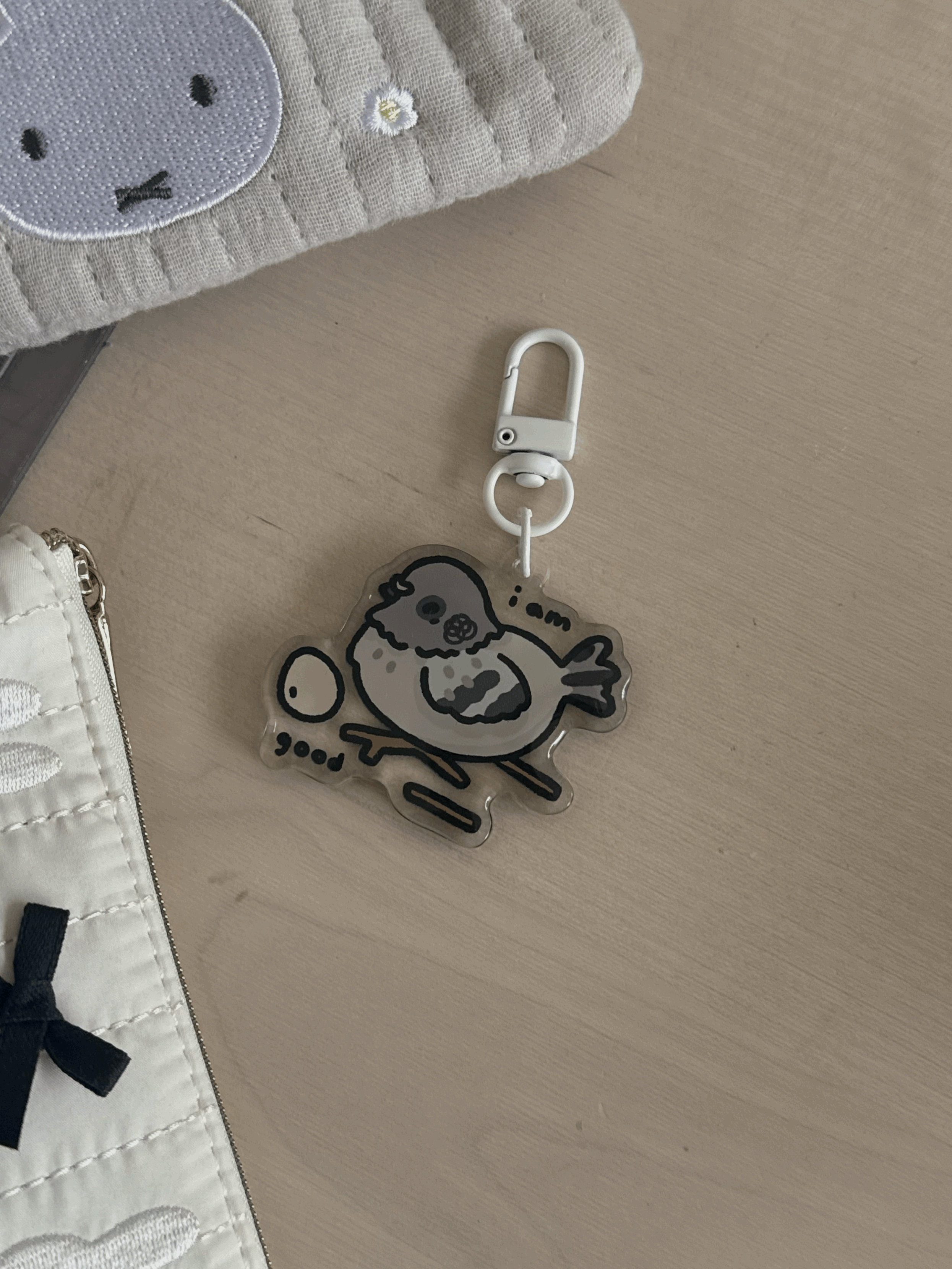 I Am Good Pigeon Keychain