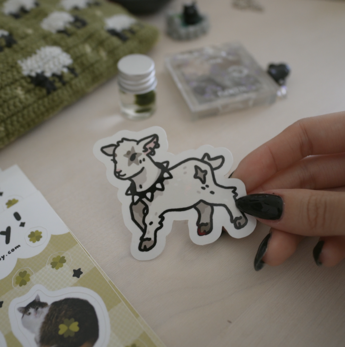 Punk Collar Lamby Sticker