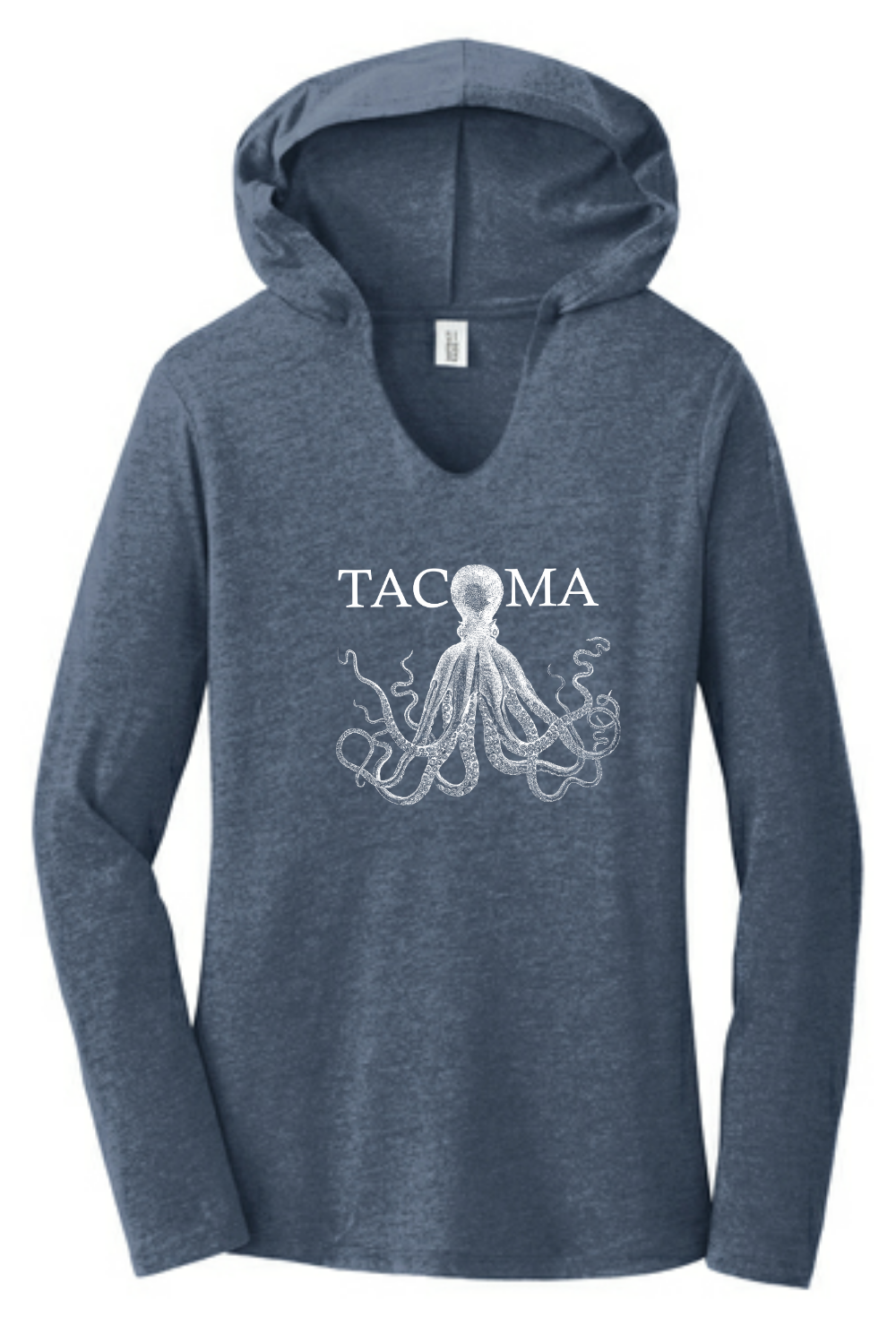 Tacoma Octopus ladies light weight long sleeve hood