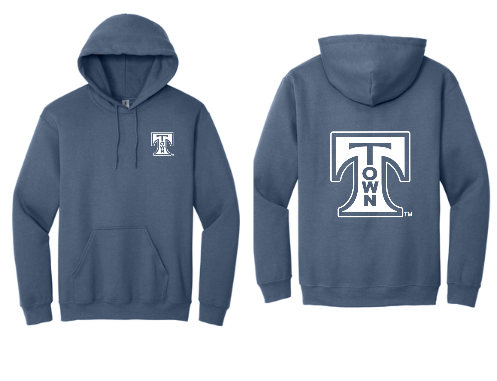 T Town Traditional Logo Unisex Pull Over Hooded sweatshirt — T 