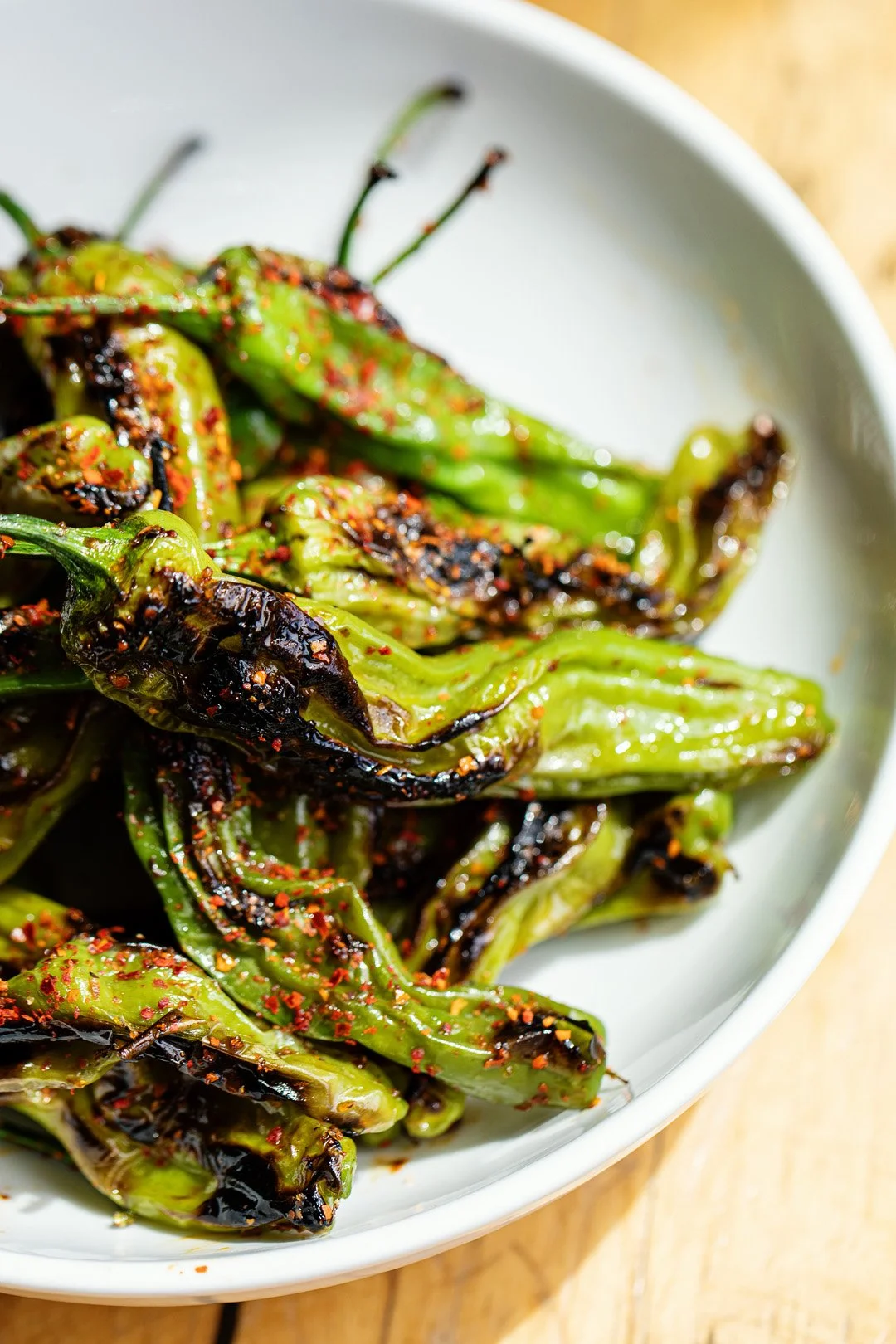 Blistered Shishito Peppers (vegan)