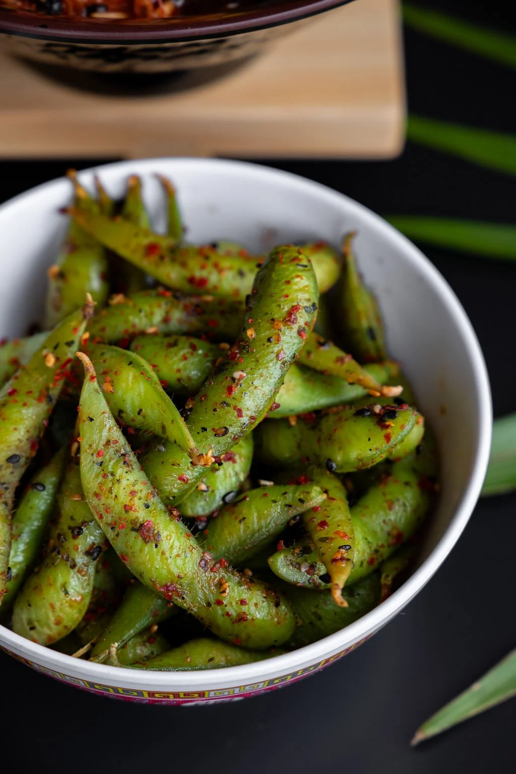 Chili-Citrus Edamame (vegan)