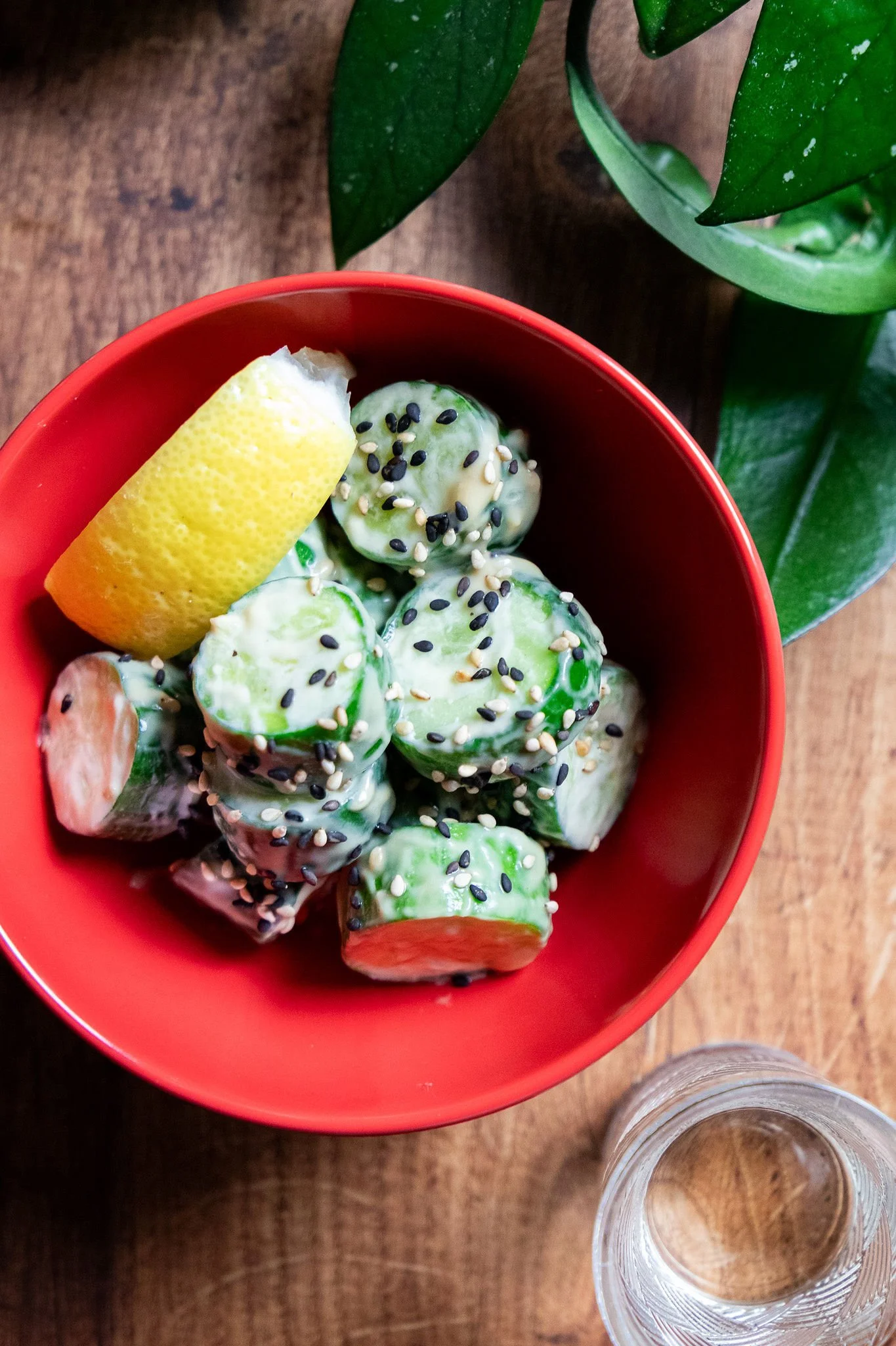 Miso Sesame Cucumbers (vegan )