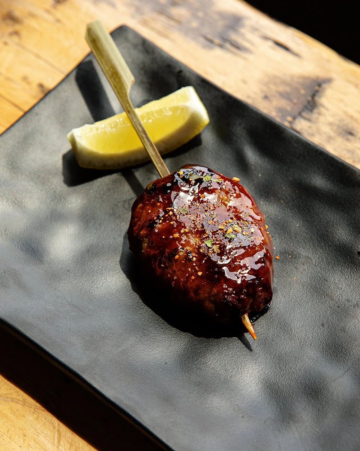 Chicken & Scallion Tsukune Robata Grill skewer