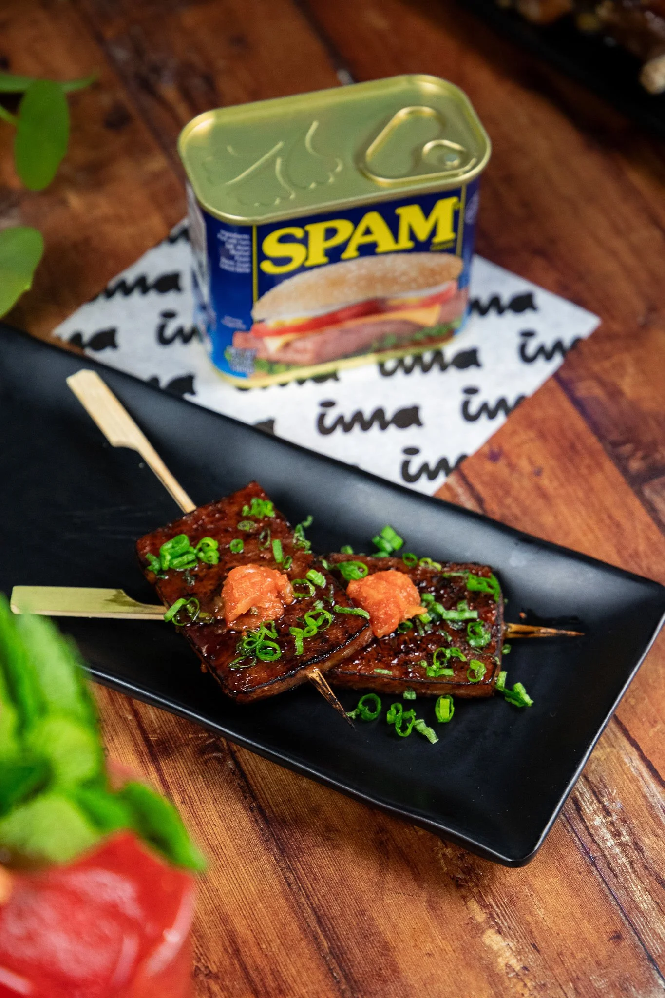 Grilled Spam & Kimchi Robata Grill skewer