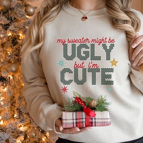 Ugly Sweater Party Fun 🎄Life tends to get way too busy during the holidays so easy D.I.Y&rsquo;s are a must ! Today I&rsquo;m sharing a sublimation design I created for all @auntie_tay members ! 
.
.
I use my Epson 15000 printer that I converted to 