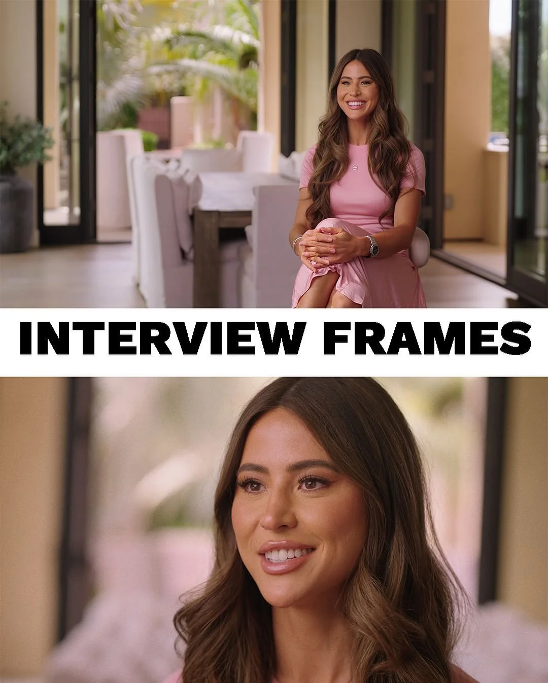 Recent Interview frames. What was important was creating really soft light and balancing the indoor and outdoor exposures to have a natural look. 

Gear Used
Sony FX6 with 35mm
Sony FX3 with 85mm
Sony A7iv with 70-200mm
Aputure 600x with 150 Dome
Apu