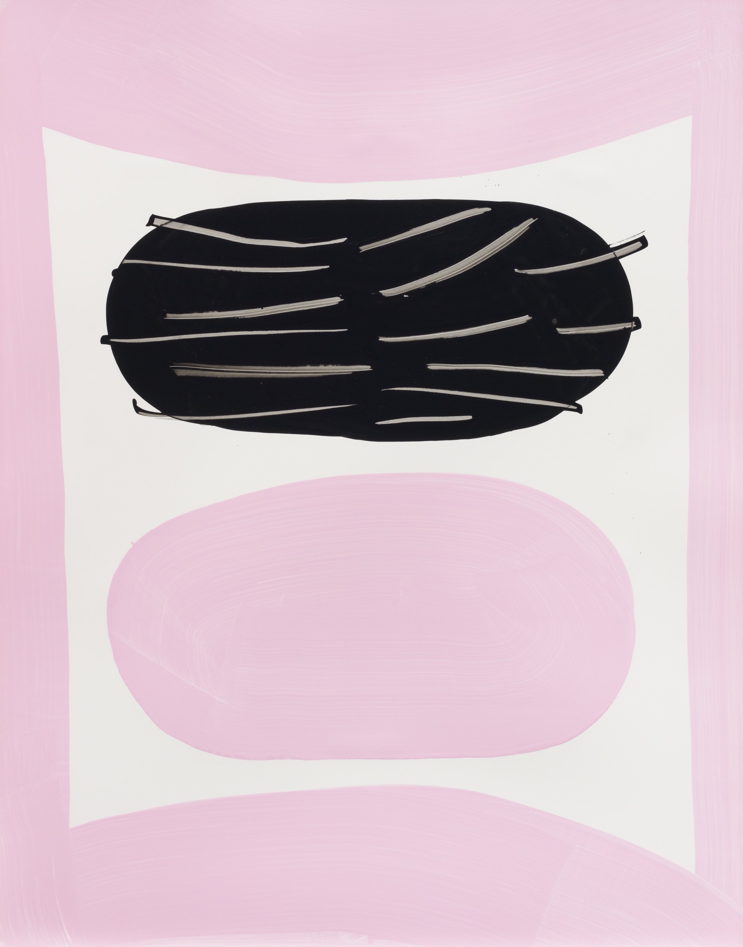 "Untitled", ink and acrylic paint on synthetic paper, 20"X26", 2020, Photo: Lance Brewer