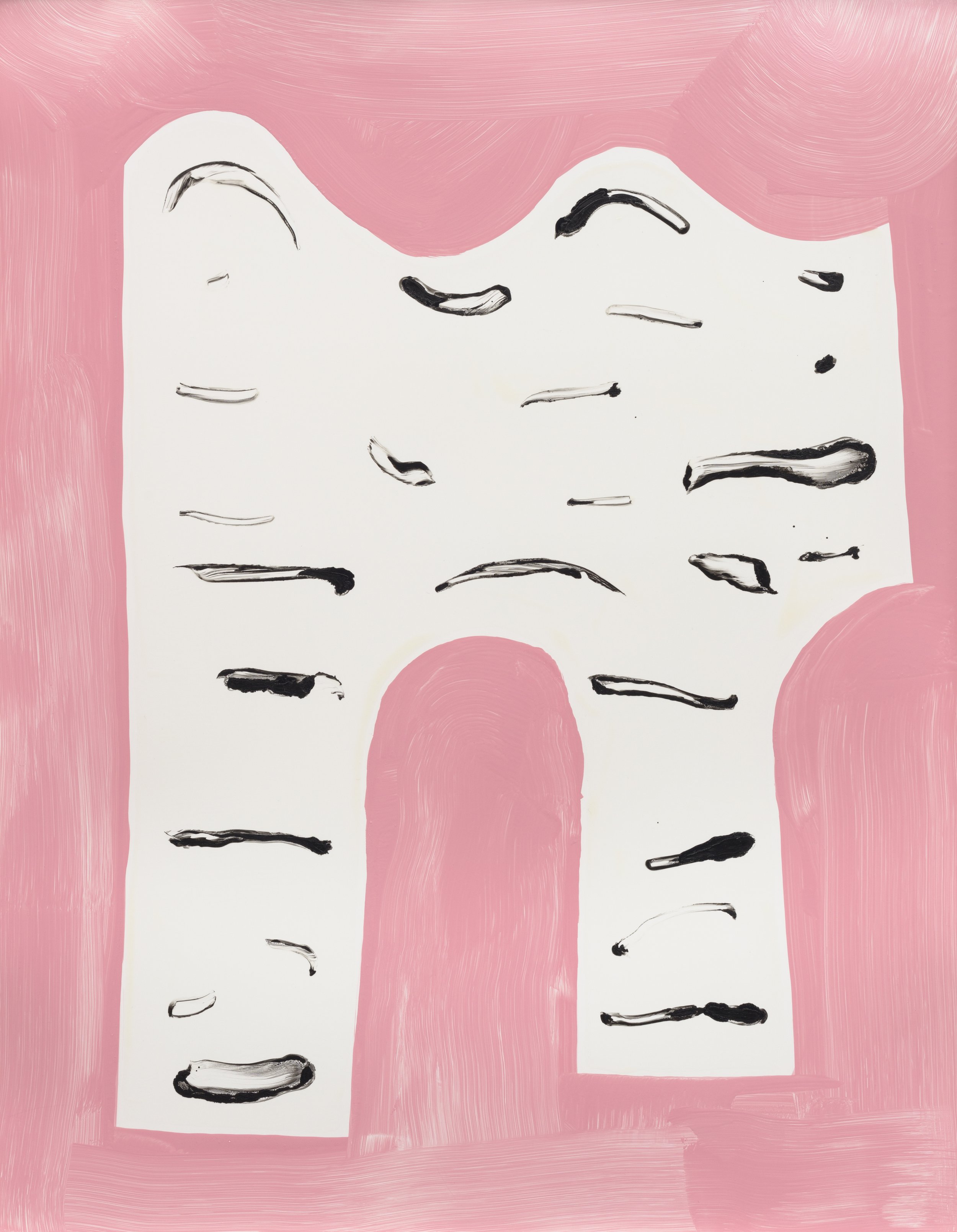 "Untitled", ink and acrylic paint on synthetic paper, 20"X26", 2019, Photo: Lance Brewer