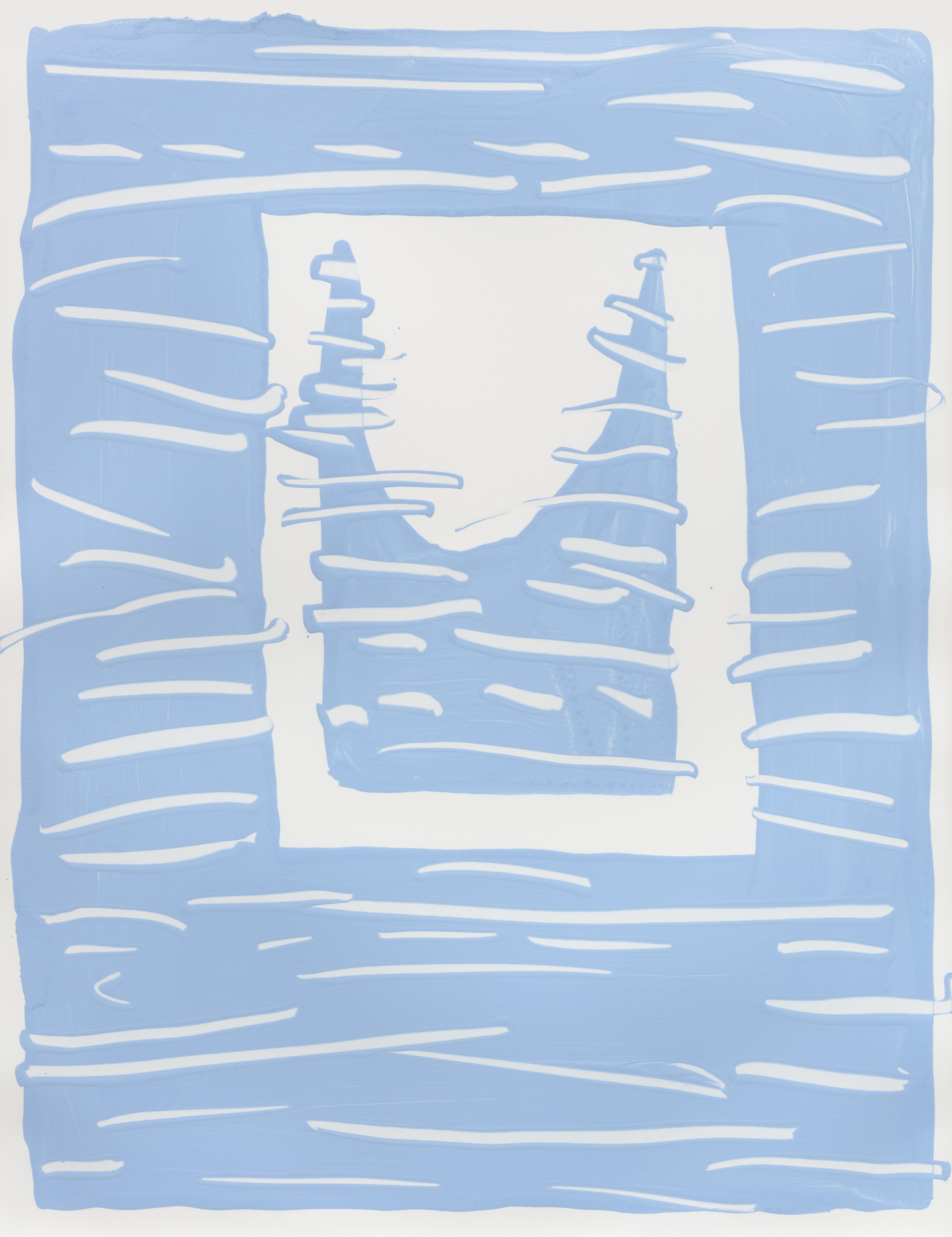 "Untitled", acrylic paint on synthetic paper, 20"X26", 2020, Photo: Lance Brewer
