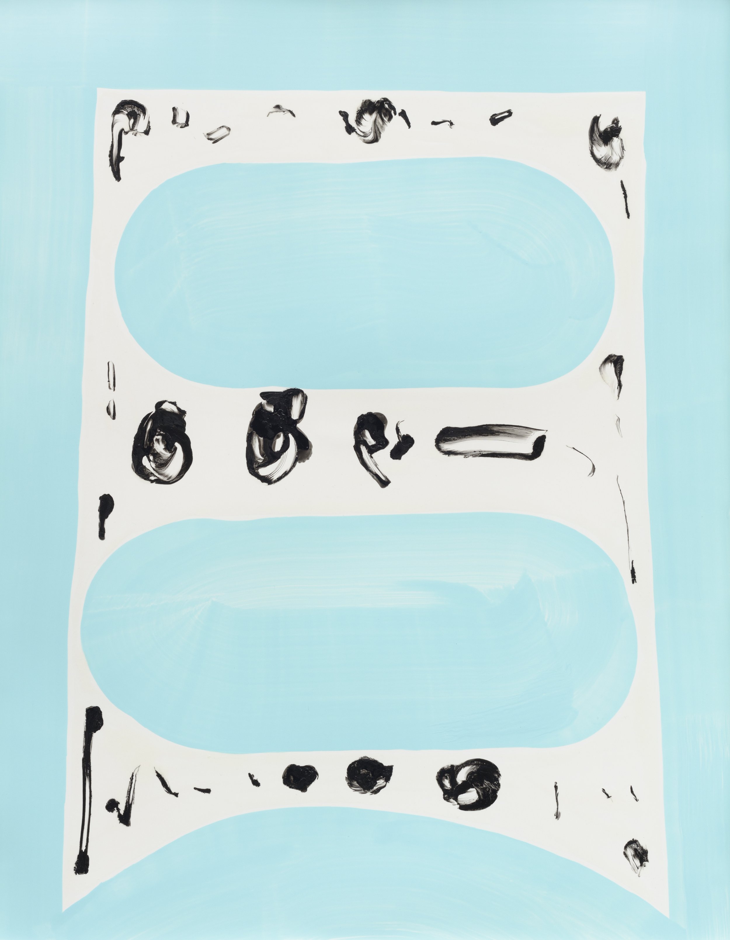 "Untitled", ink and acrylic paint on synthetic paper, 20"X26", 2019, Photo: Lance Brewer