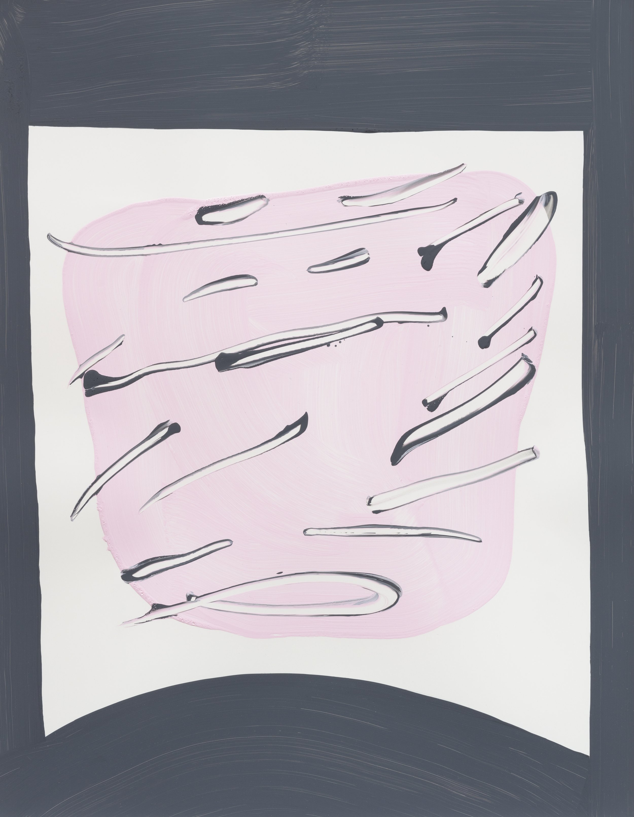 "Untitled", acrylic paint on synthetic paper, 20"X26", 2020, Photo: Lance Brewer