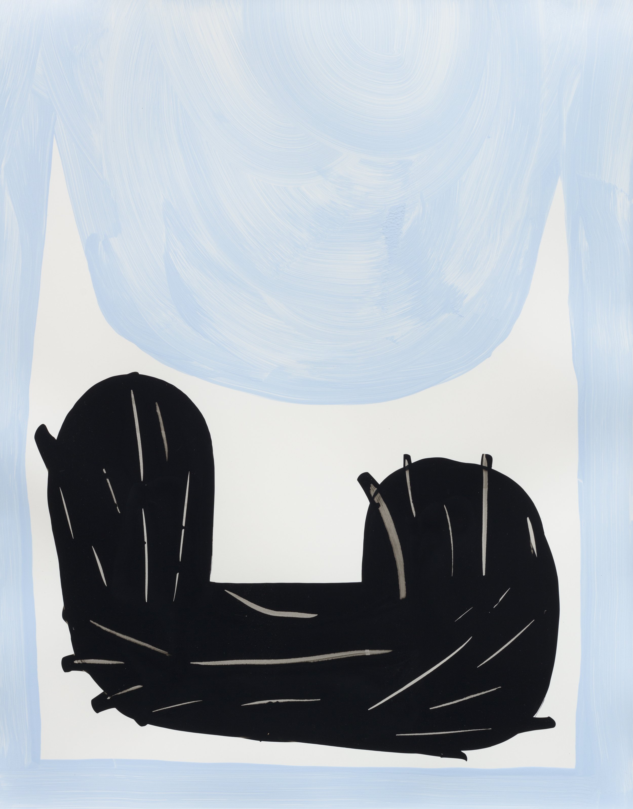 "Untitled", ink and acrylic paint on synthetic paper, 20"X26", 2020, Photo: Lance Brewer