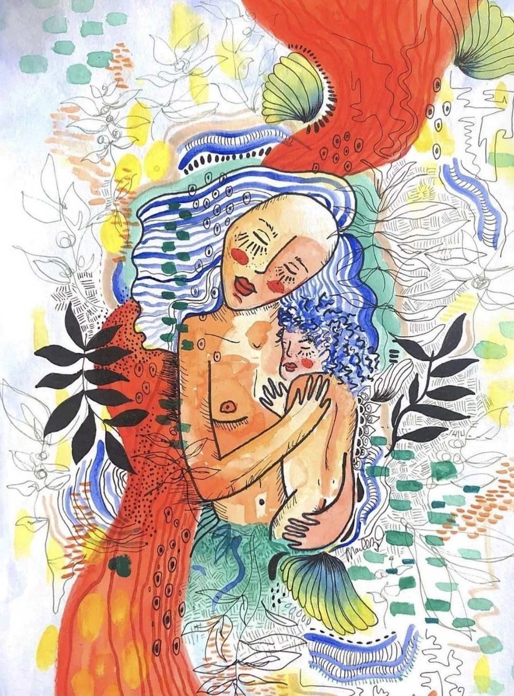 Homage to Klimt: Mother and Child 