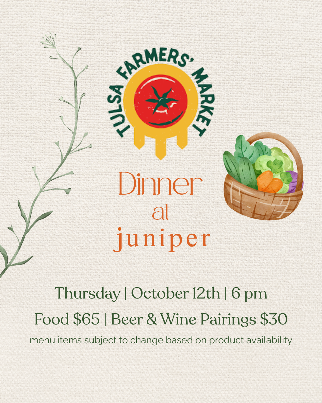 Farmer’s Market Dinner