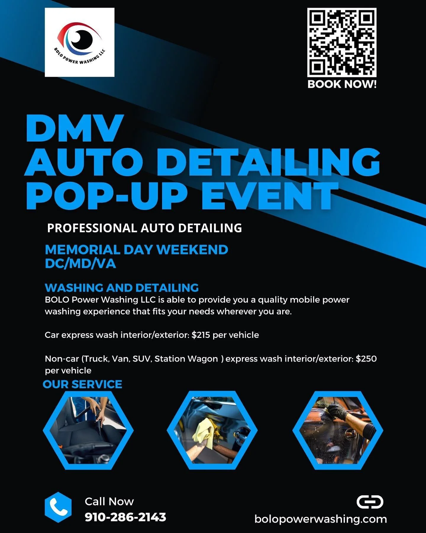 DC/MD/VA (DMV) Memorial Day Weekend pop-up event coming atcha! 

BOLO - Where you can get a splash of suds while you are at home and on the go!

💦🧽🚗