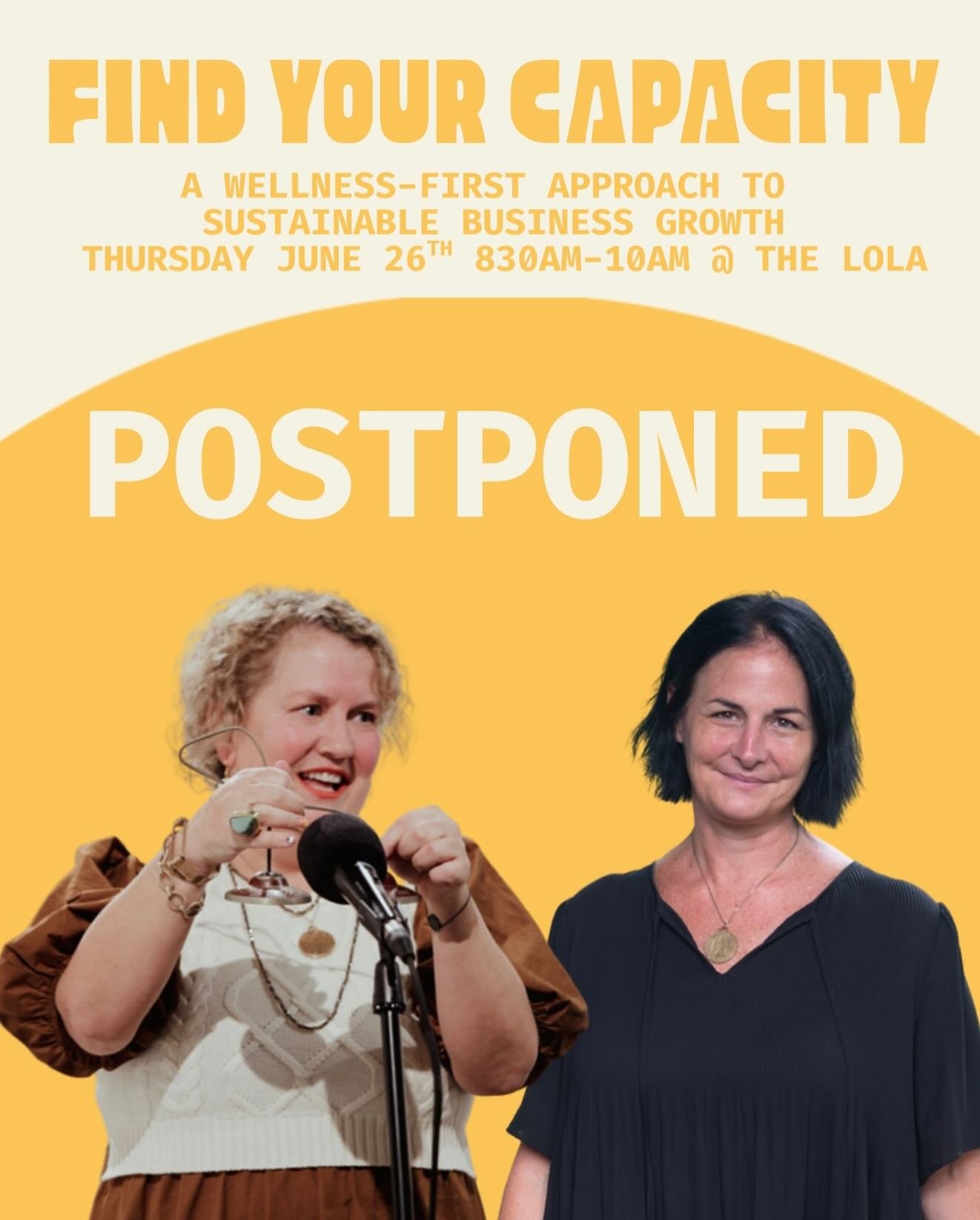☀️ Due to summer schedules, we&rsquo;re postponing the &ldquo;Find Your Capacity&rdquo; workshop to August 19th.

We hope this new date gives everyone a little more breathing room&mdash;and we can&rsquo;t wait to see you then! 💛✨

Stay tuned for upd