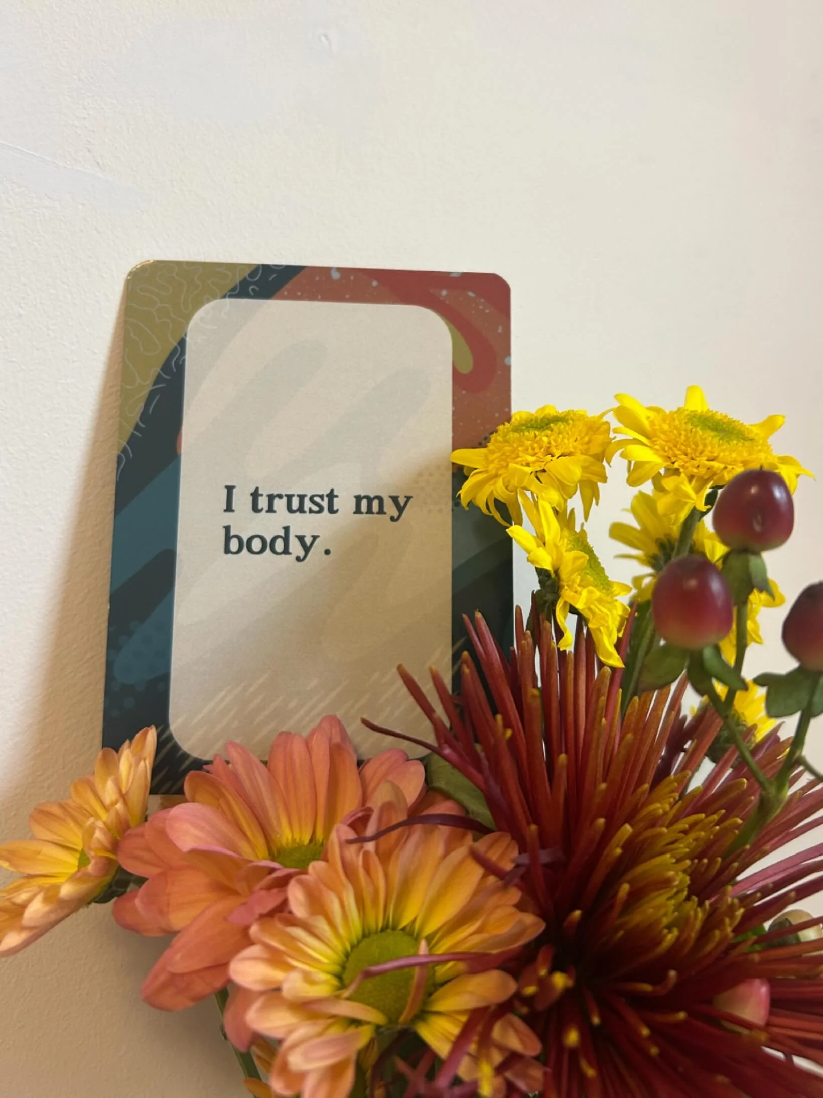 Pulling cards isn&rsquo;t about magic &mdash; it&rsquo;s about mindfulness. (Picture of the deck) 
Caption: It&rsquo;s a structure for introspection &mdash; a container that invites us to stop, breathe, and reflect.
When I co-created the Centering YO