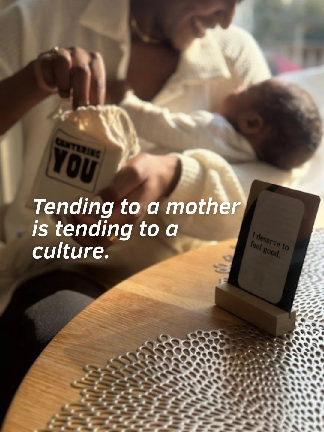 This is why I co-created my deck.
Because the postpartum season &mdash; where identity is rebuilt moment by moment &mdash; is one of the most powerful places to interrupt the cycle of depletion.
It&rsquo;s where prevention becomes possible.
It&rsquo;