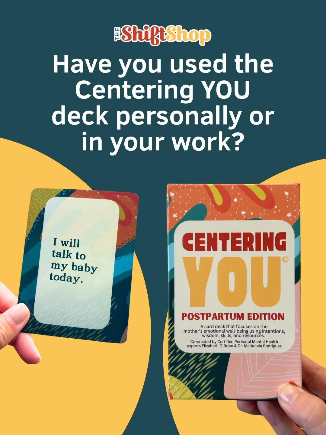 If you&rsquo;ve spent time with the Centering YOU card deck as a mother or as a provider,&nbsp;&nbsp;I&rsquo;d really value hearing how it&rsquo;s been for you.
This deck was created to be practical and usable. Hearing how it&rsquo;s actually being u
