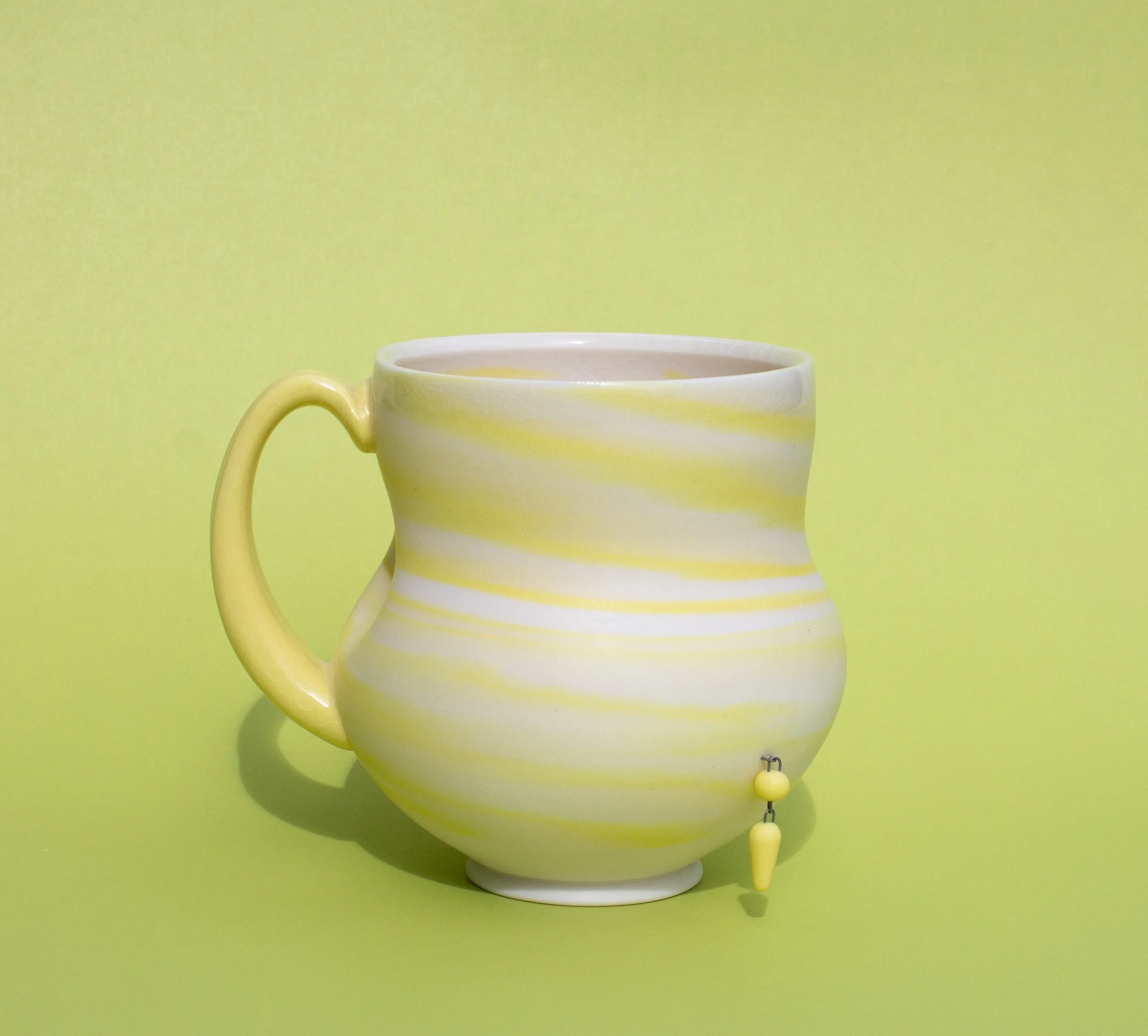 Yellow Swirl Mug | 2025 | Pigmented Porcelain, Glaze, High Temperature Wire