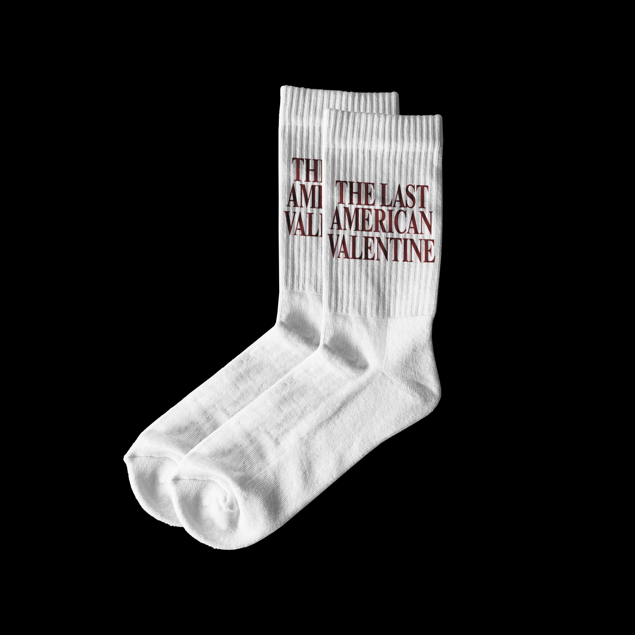 "Last American Valentine" Socks for Sid Simons. Available on his 2025 North American Tour.
