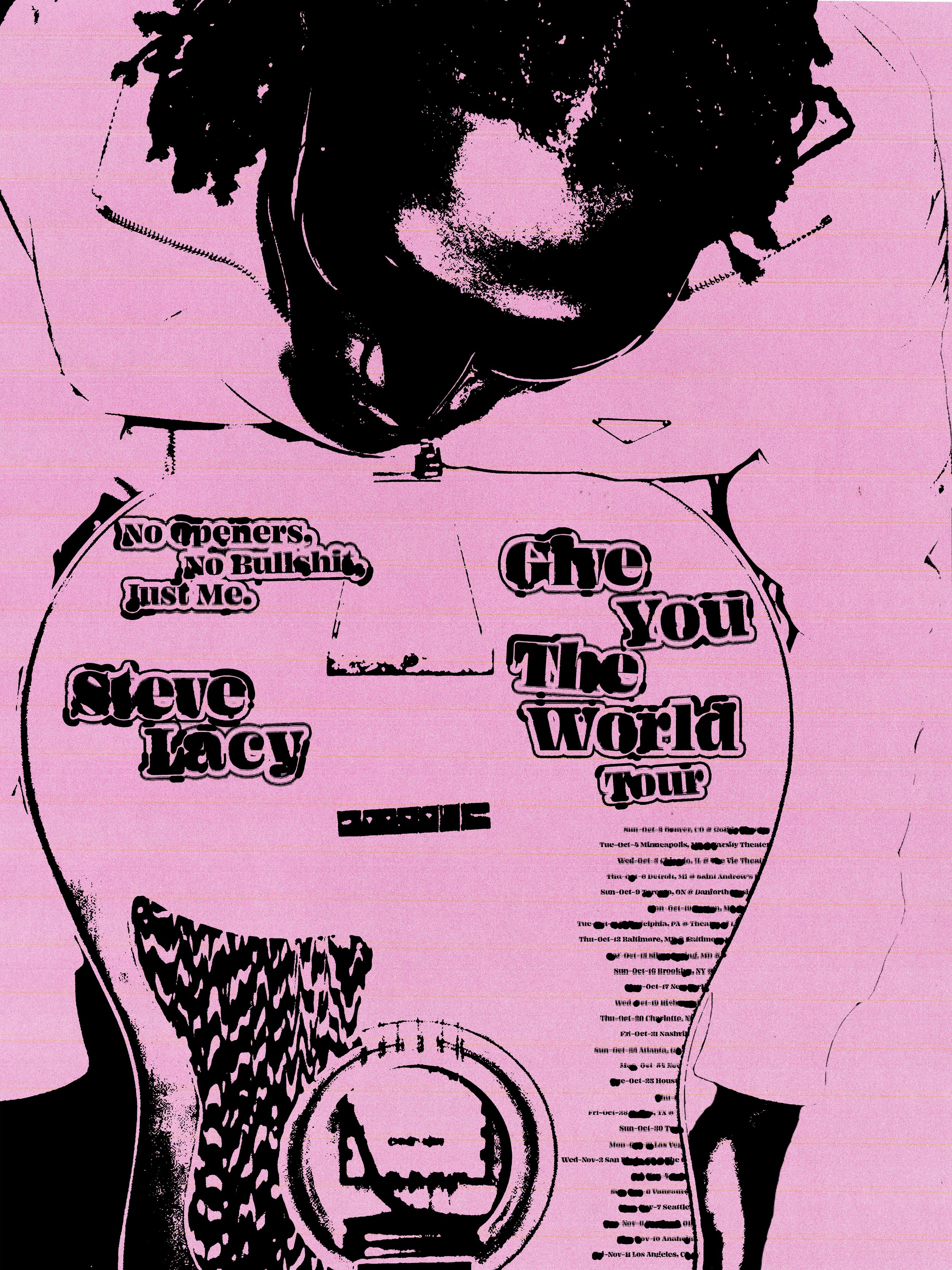 Steve Lacy "Give You The World Tour" Concept Promotional Poster.