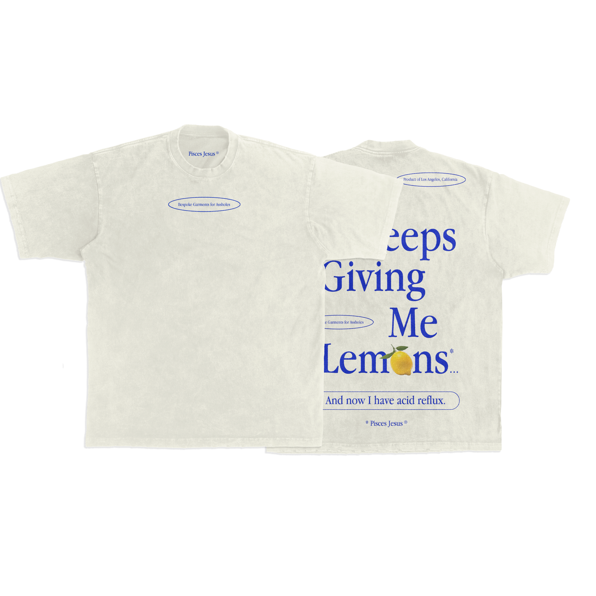 "Life Keeps Giving Me Lemons" Tee Concept for Pisces Jesus.