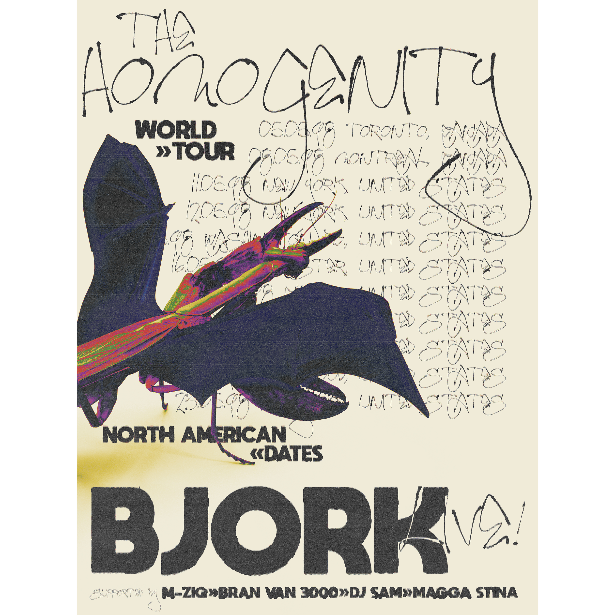 Bjork "The Homogenity World Tour" Concept Promotional Poster 2/2.