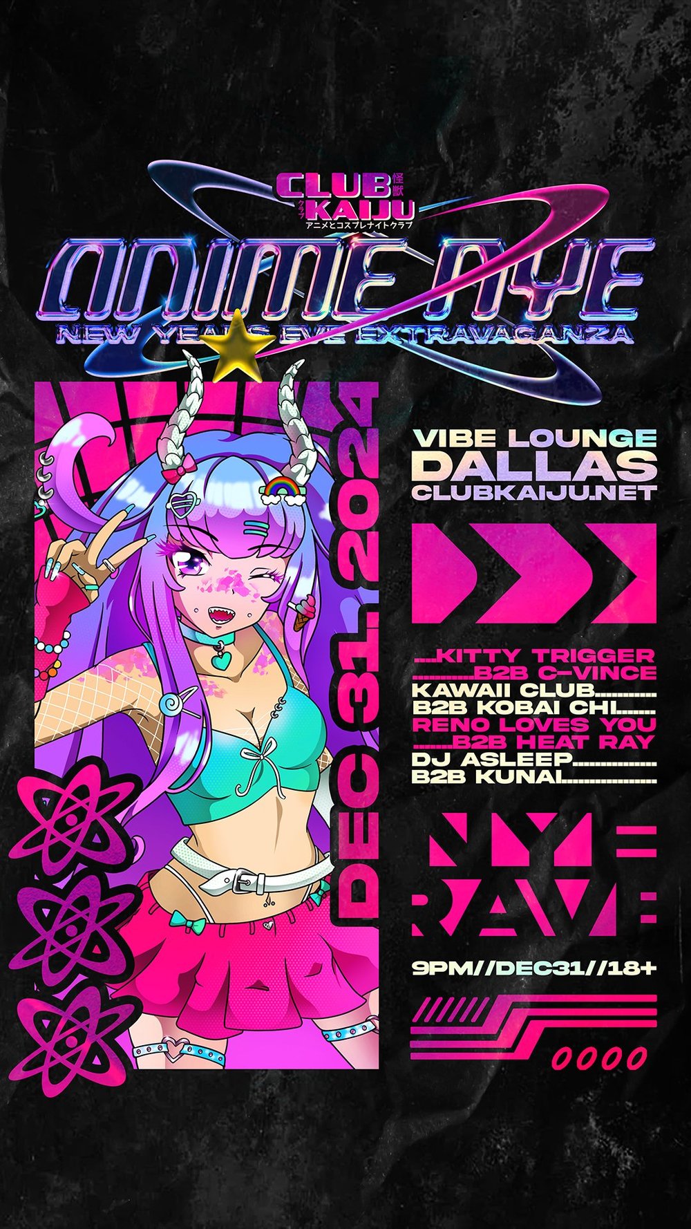 ANIME NYE: New Years Cosplay Rave (DALLAS) — Club Kaiju