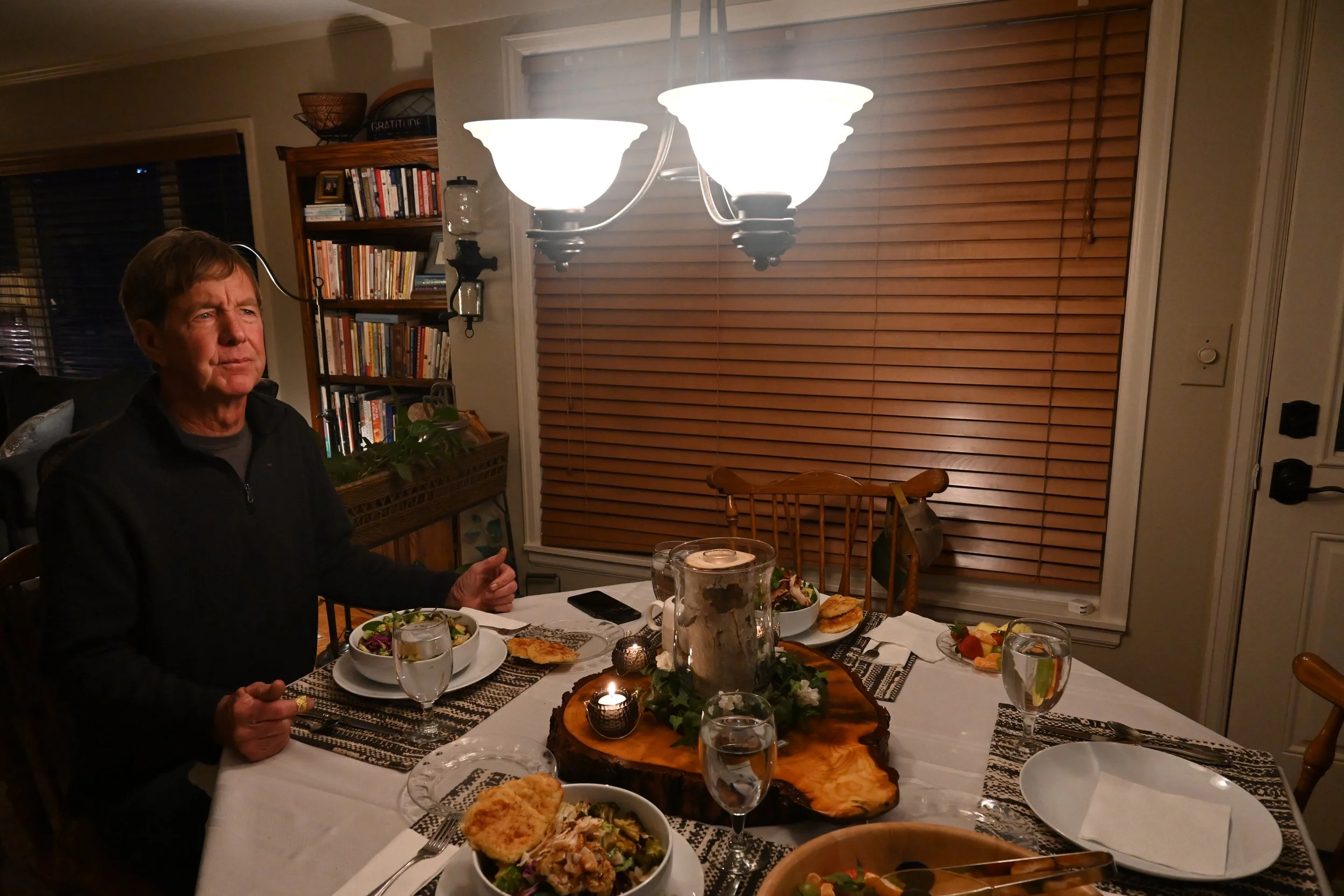 Wayne Sorensen, Randall's father, at Randall's birthday dinner at his house in Littleton, Colorado on March 22, 2022. (Photo by Colette Czarnecki)