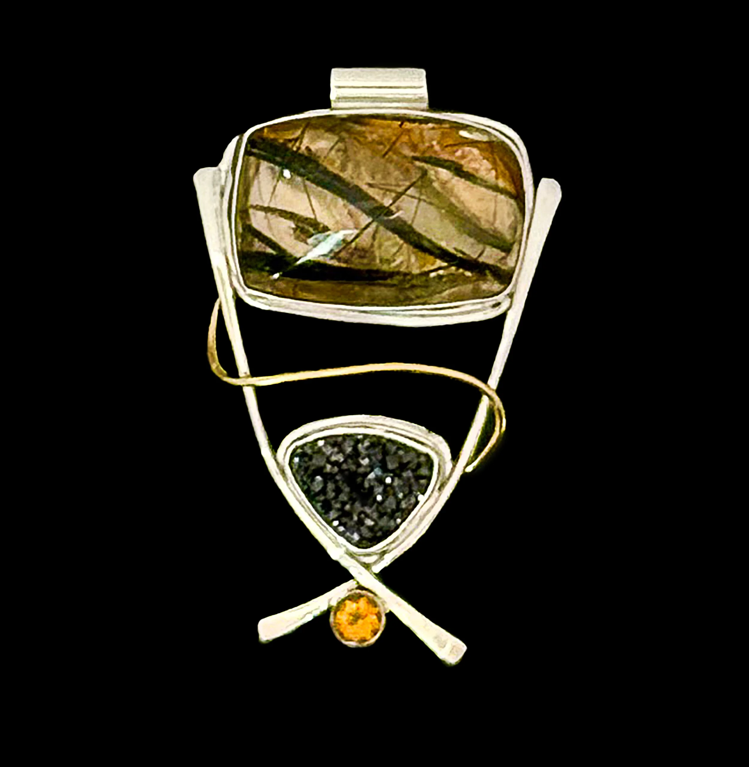 DownsCynthia_Pendant_RutilatedTourmelatedQuart,BlackDrusy,Citrine,18KGold,FineAndSterlingSilver_1800.jpg