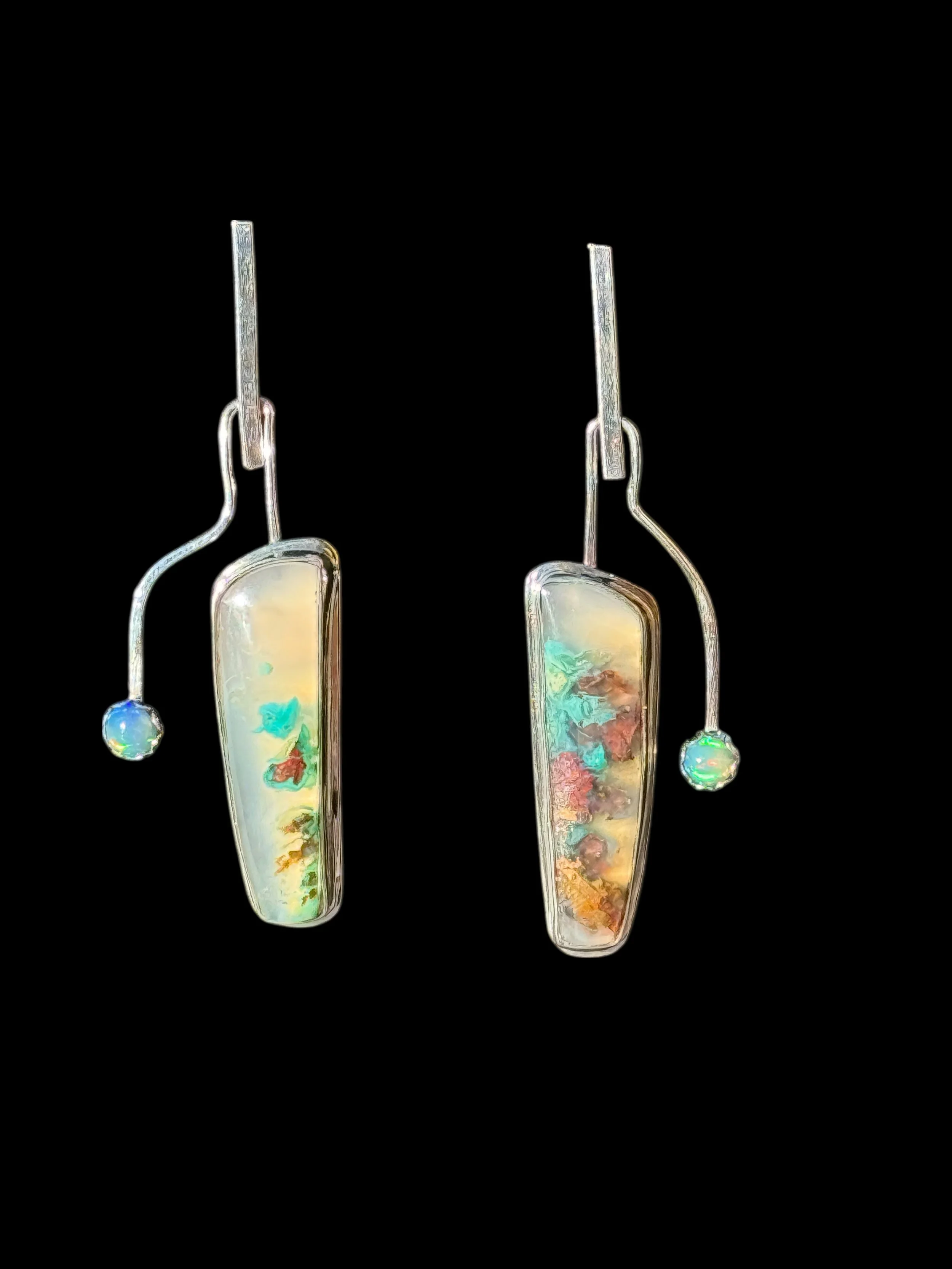 DownsCynthia_Earrings_ChrysocollaAndCopperInQuartz,EthiopianOpals,FineAndSterlingSilver_1800.JPG