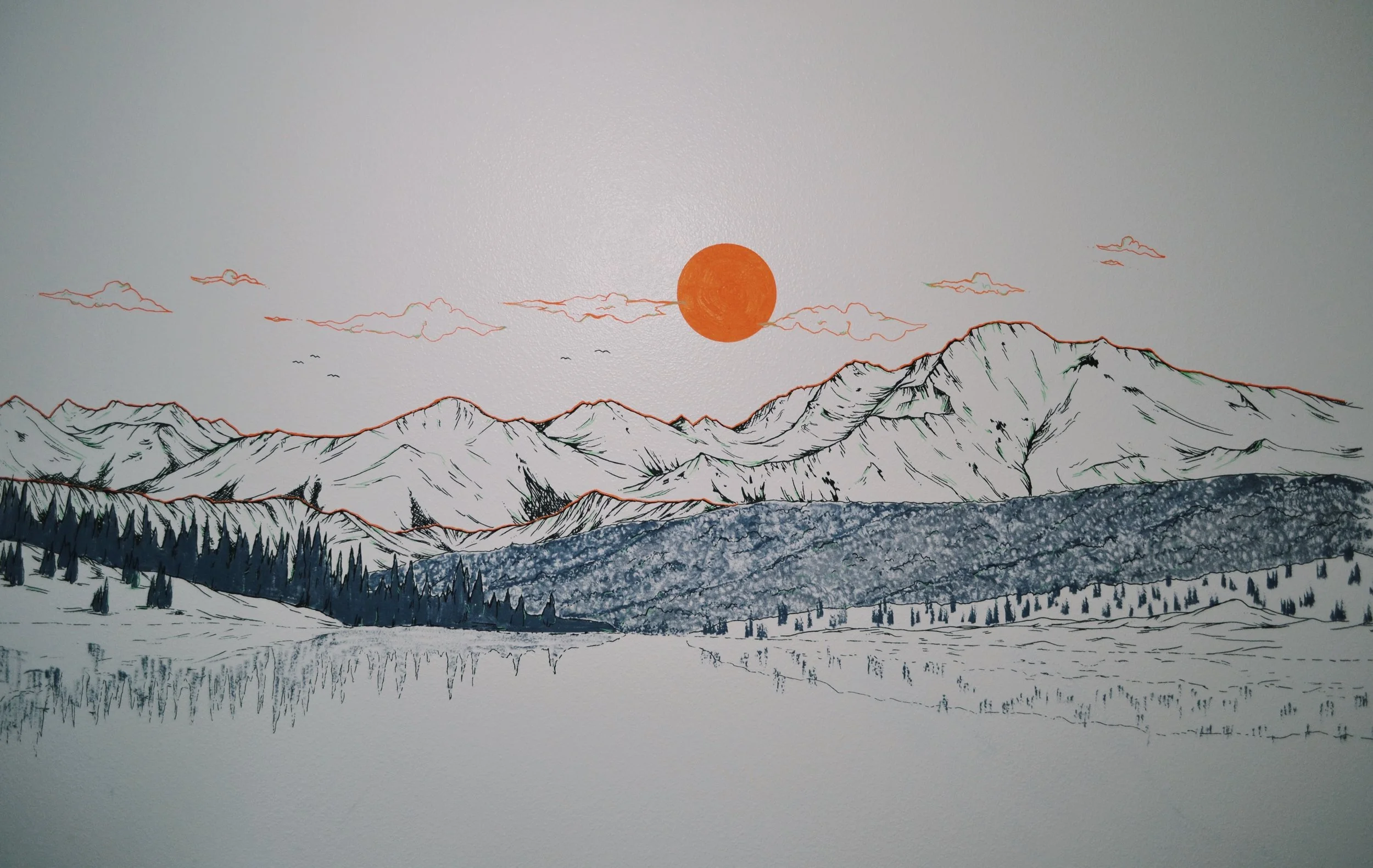 Mural done for a personal bedroom, 12'x6' 