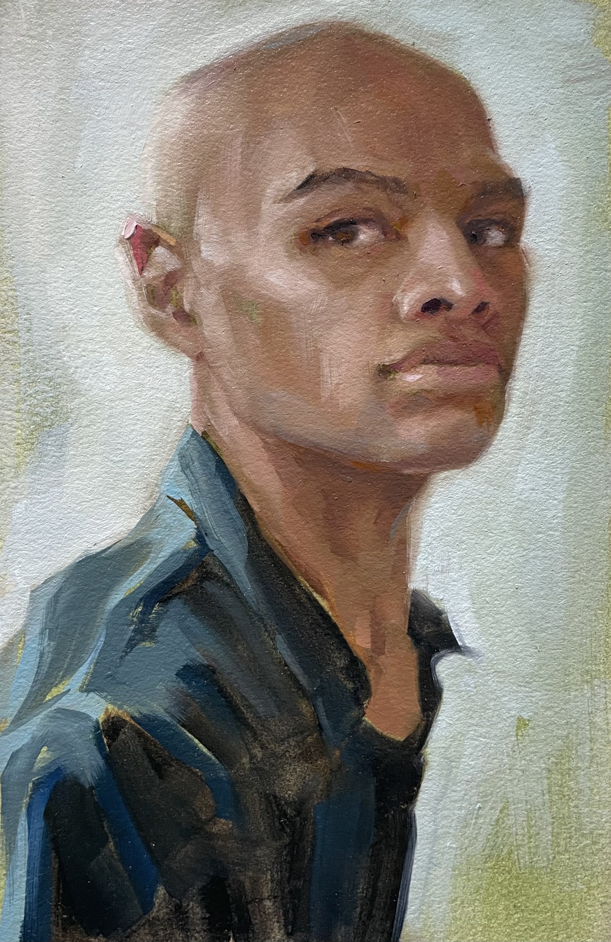 Portrait - Bald Man Green Base.jpeg