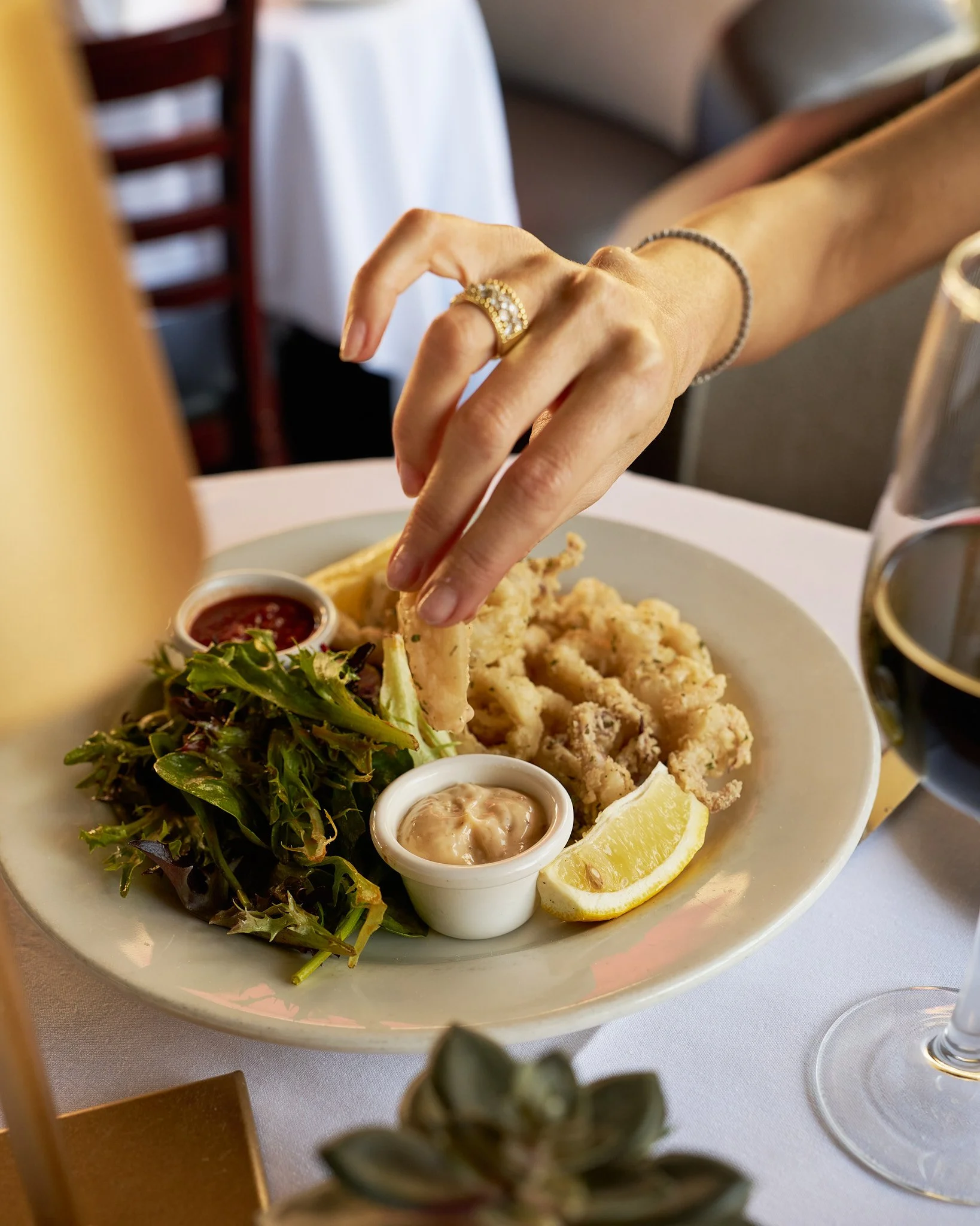 Restaurant photography for Monarch Bay Plaza, styled and photographed by Brianna Beck in Southern California.