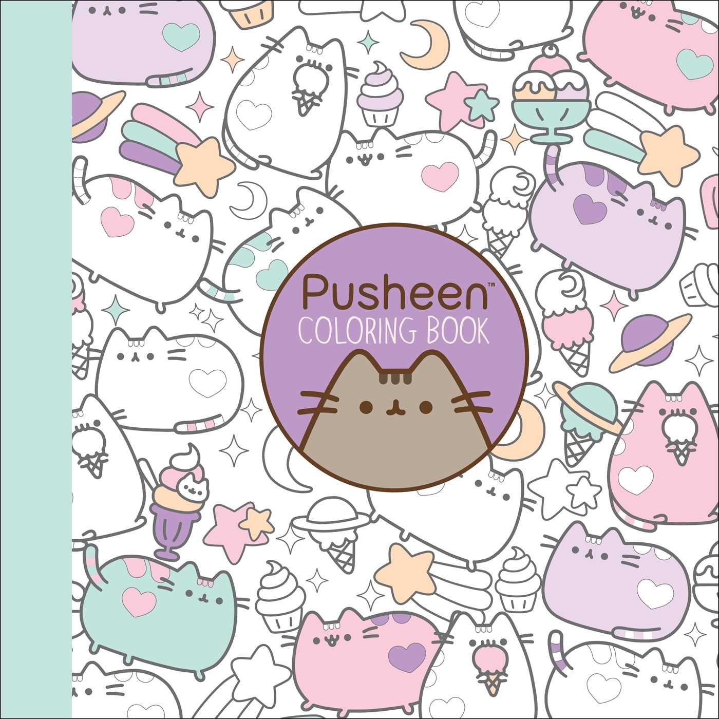 Pusheen's first coloring book features adorable kitty drawings and mandalas.