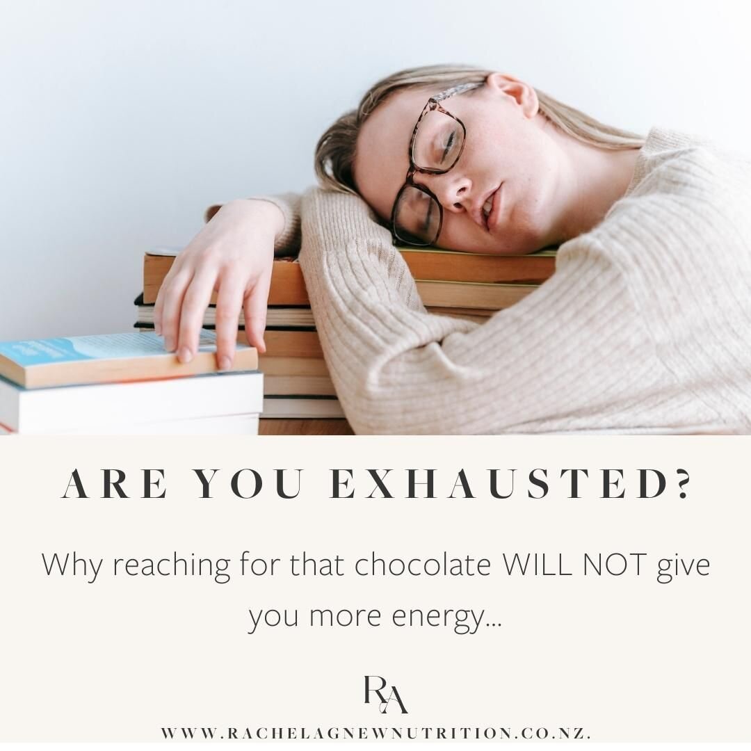 Are you exhausted? 🥱 Do you often struggle to find the energy you need to get through your day without relying on sugar 🍫or caffeine ☕? 

YOU NEED TO READ THIS! 

Learn why eating that chocolate bar/lollies at 3pm WILL NOT give you more energy&hell