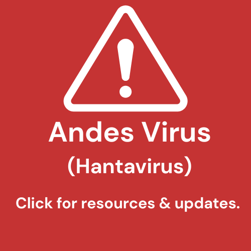 Image of an exclamation mark with Hantavirus label