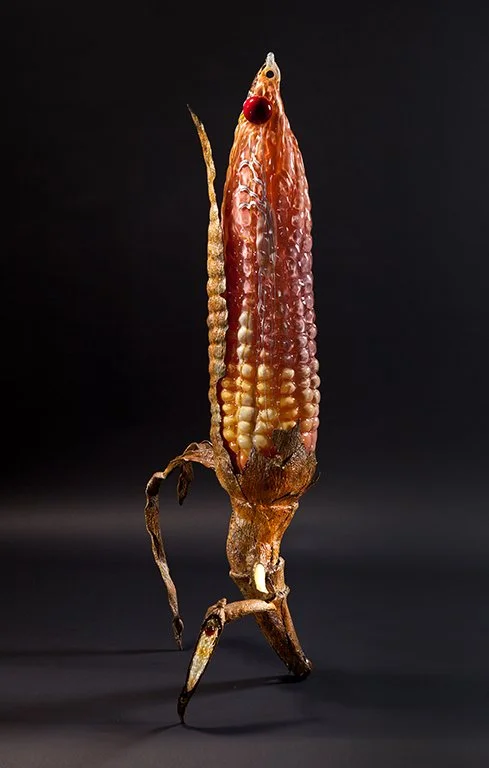 Red Ball
Blown Glass, Cast Bronze
52”H x 24”W x 11”D
2009