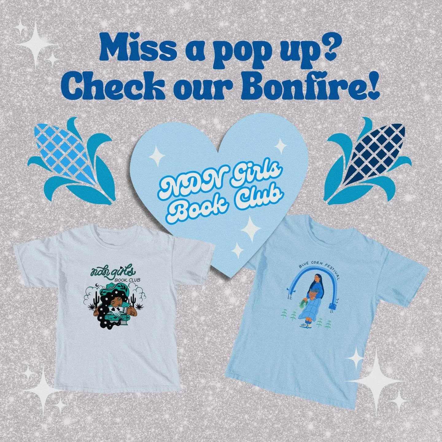 DID WE MISS YOU? WERE WE SOLD OUT? REJOICE!! we have uploaded a ton of our latest designs to our Bonfire shop, which ships shirts, sweatshirts, and other items on demand!! 💙🩵💙🩵 you can even pick what color and style you want the designs printed o