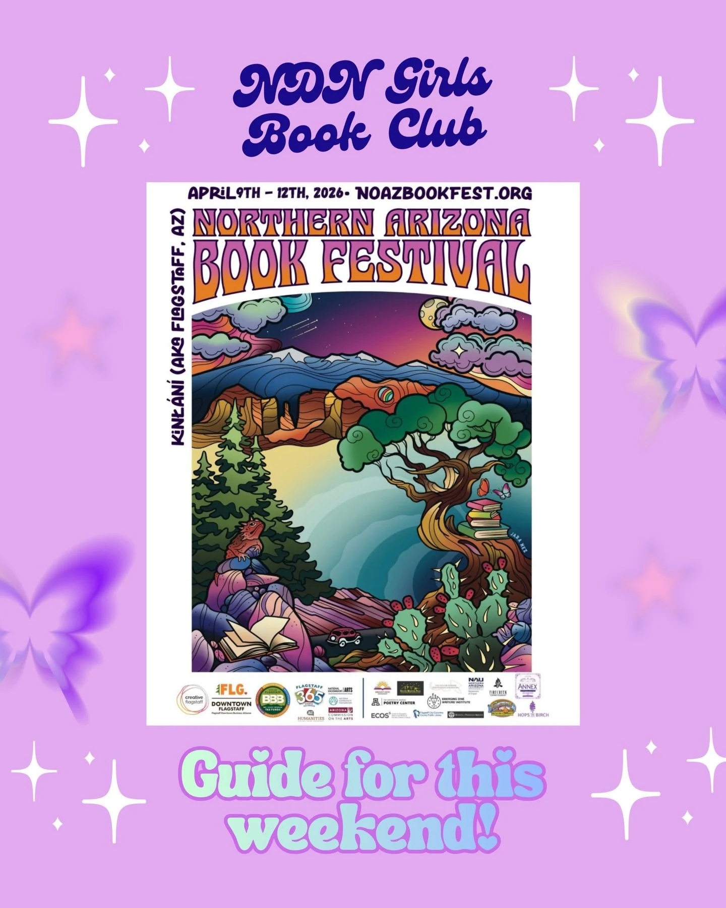 One of our favorite weekends of the year: Northern Arizona Book Festival! 💜✨💫💗✨📚🥰

Come join NDN Girls Book Club and friends for some amazing events this weekend. Don&rsquo;t forget to disco it all out Saturday night! 🪩 💃 💫