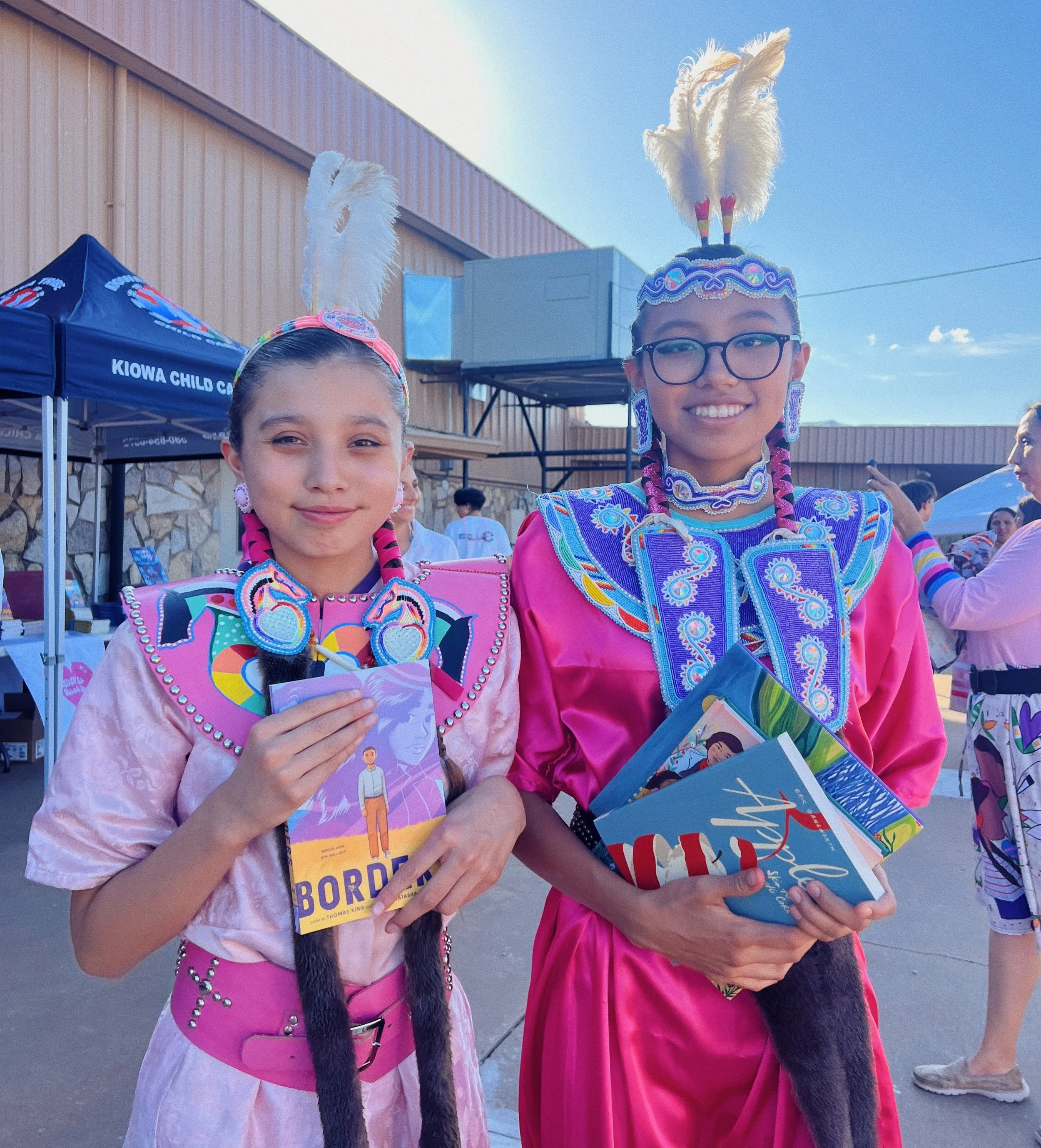 NDN Girls Book Club helped host the first ever Book Fest Powwow yesterday and shared over 1500 free books by Indigenous authors with attendees 💗💗💗 We are so grateful for everyone who came and wore pink regalia and/or glitter to support literacy an