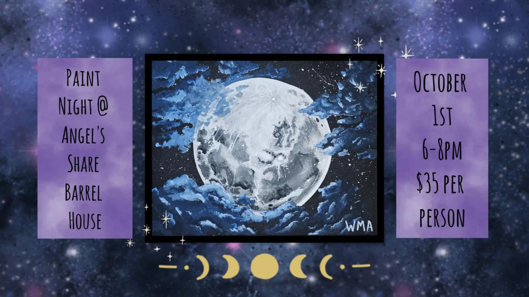 Full Moon Paint Night at Angel's Share Barrel House