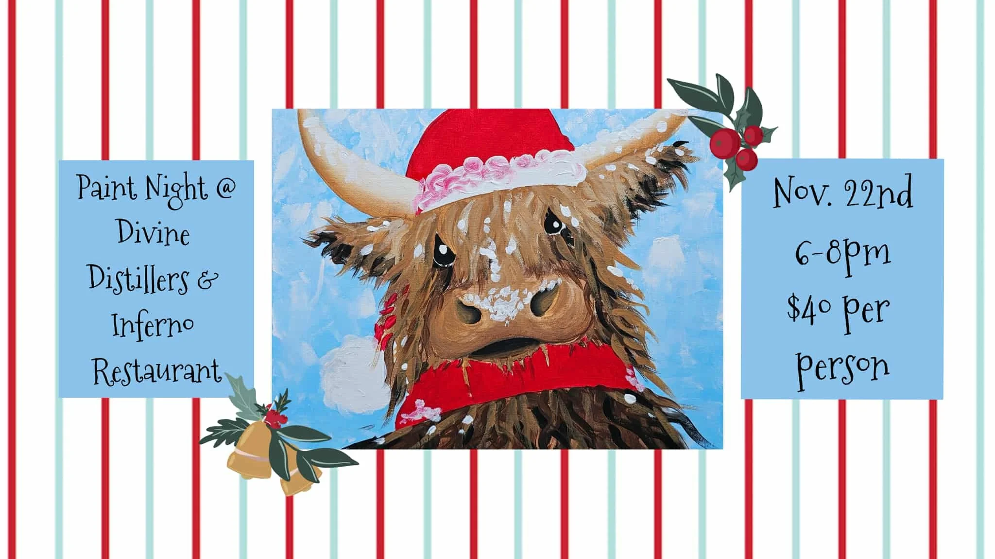 Highland Cow Paint Night at Divine Distillers & Inferno Restaurant
