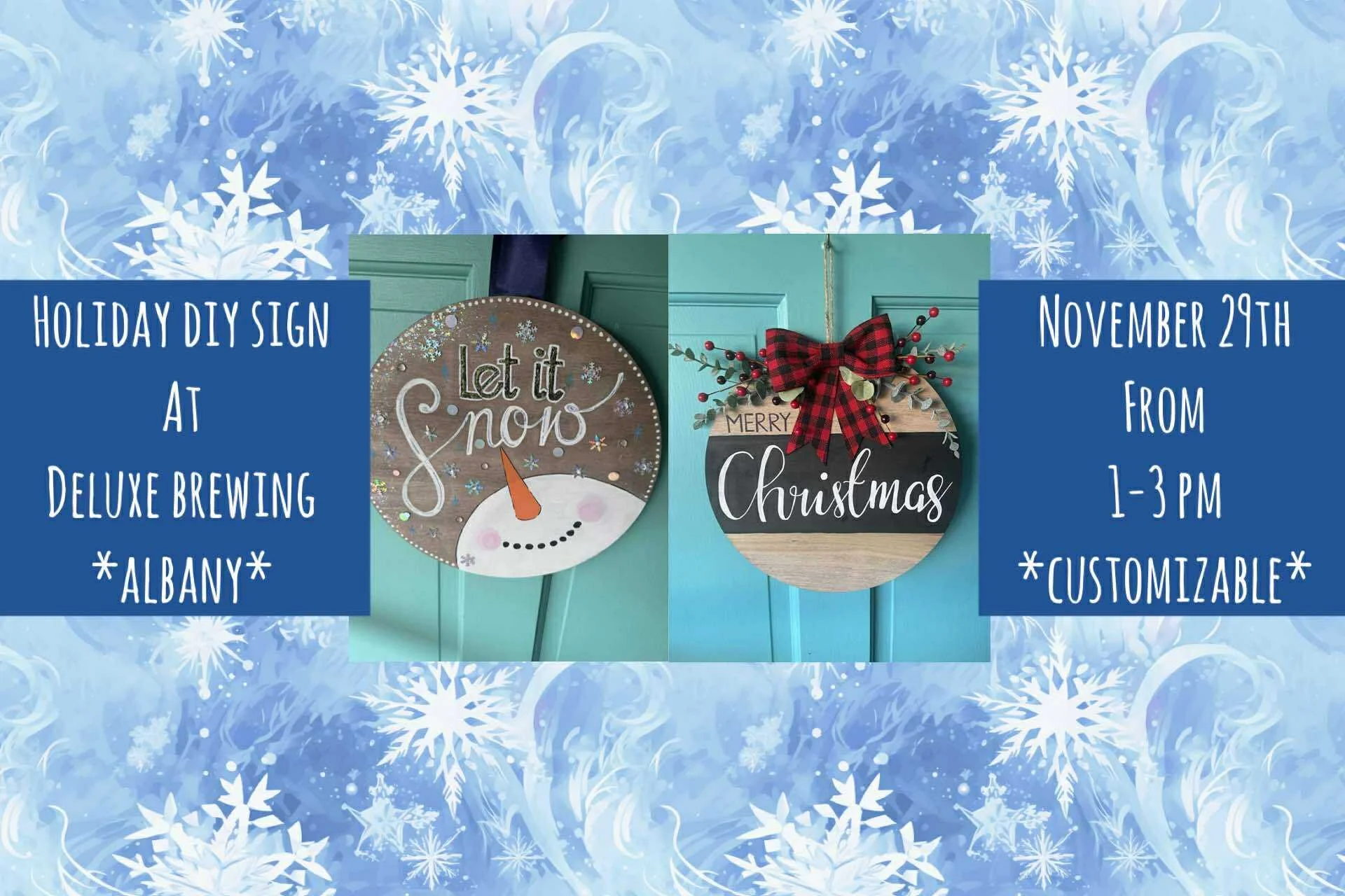 Holiday DIY Sign at Deluxe Brewing