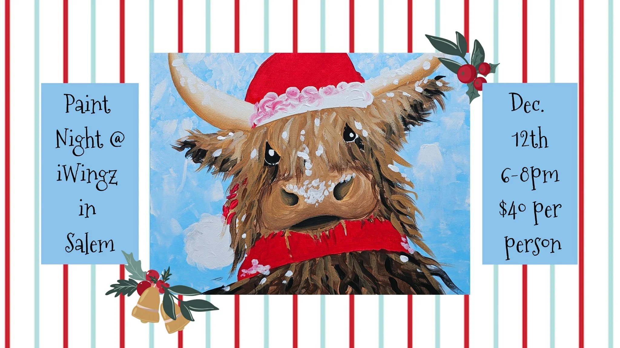 Highland Cow Paint Night at iWingz in Salem