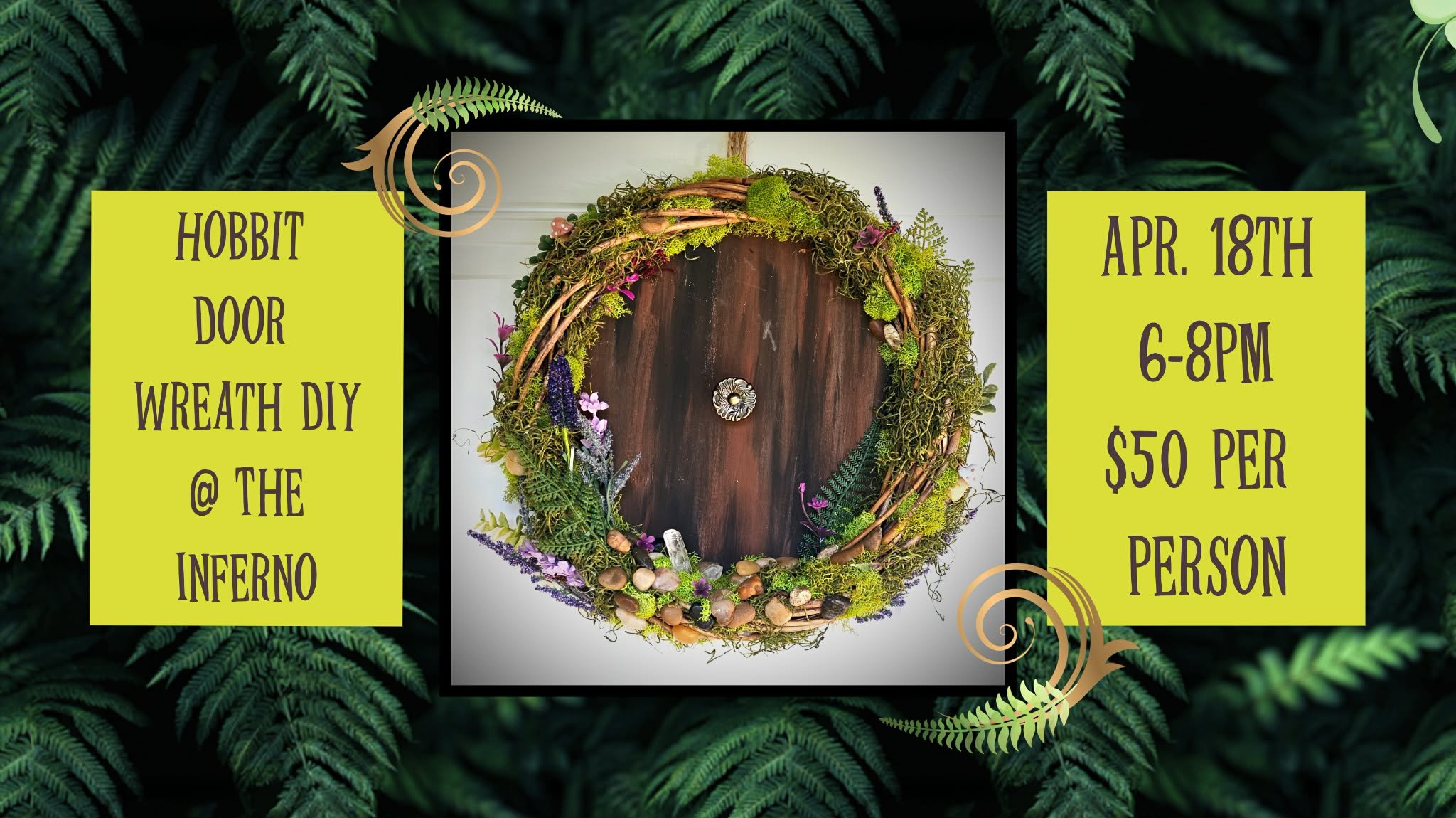 Hobbit Door Wreath DIY at The Inferno Restaurant